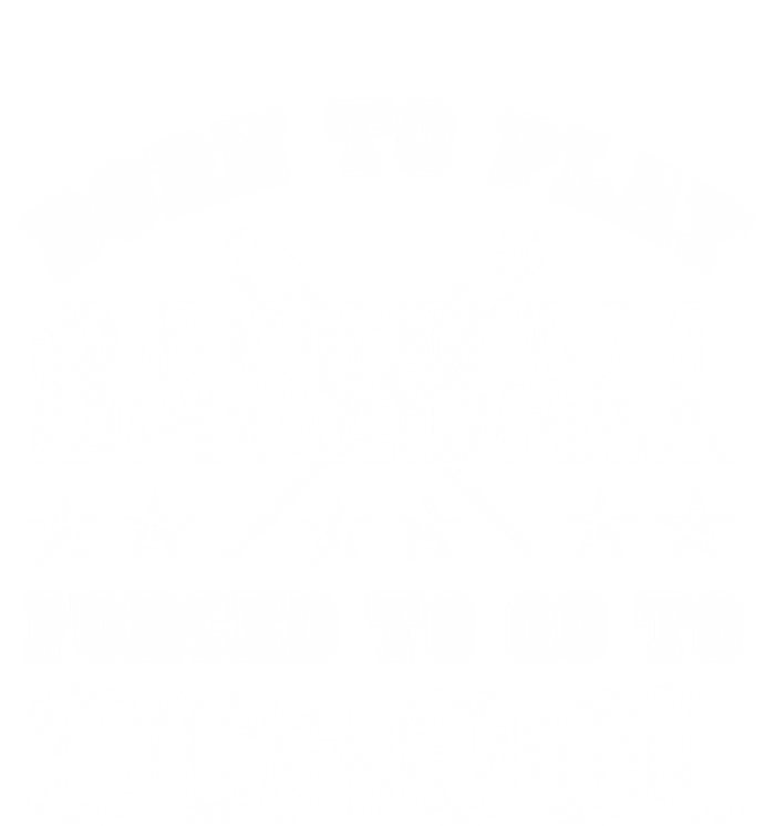 Born To Play Baseball Forced To Go To School Gift Kids Hoodie