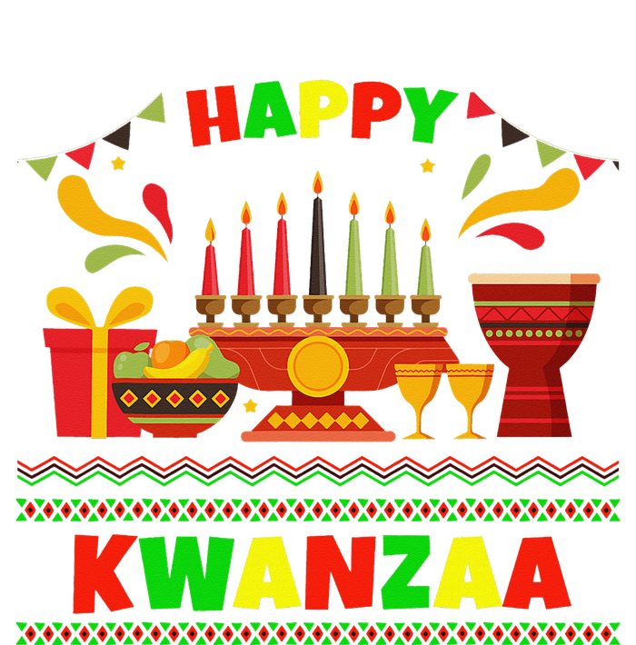 Happy Kwanzaa Drum Kinara Seven Candles Africa Celebration Long Sleeve Pajama Set