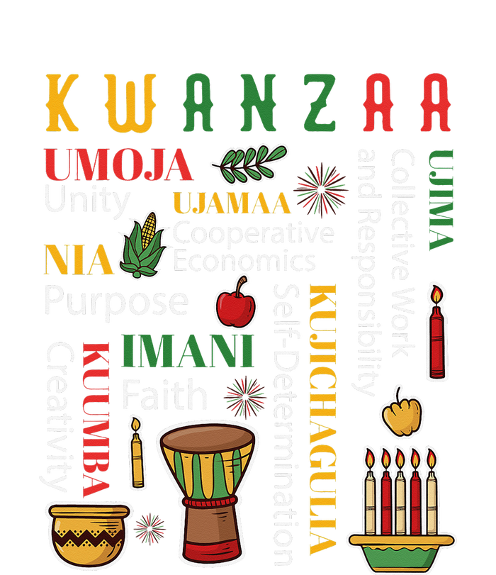 Happy Kwanzaa Drum Kinara Seven Candles Africa Celebration T-Shirt