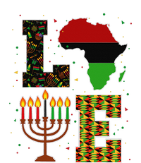 LOVE Happy Kwanzaa Decorations Africa Map Kinara Candles T-Shirt