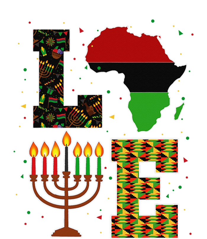 LOVE Happy Kwanzaa Decorations Africa Map Kinara Candles T-Shirt