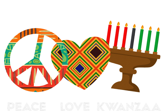 Peace Love Kwanzaa African American Celebration Ceramic Star Ornament