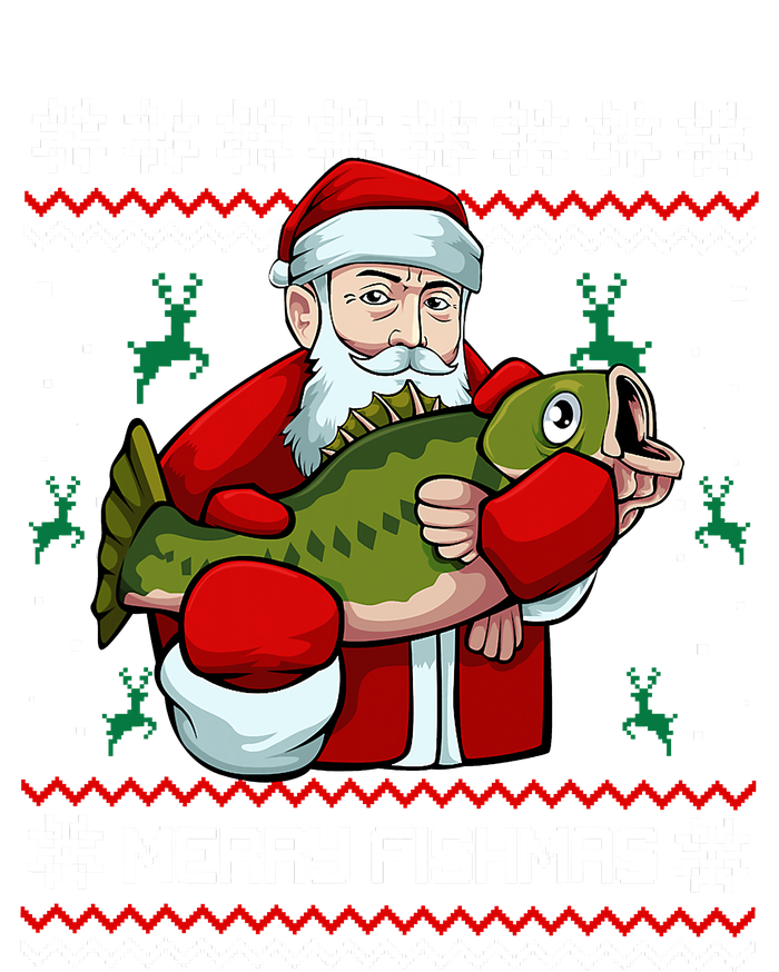 Merry Fishmas Santa Fishing Lover Christmas Holiday Ugly Sweater Magnet