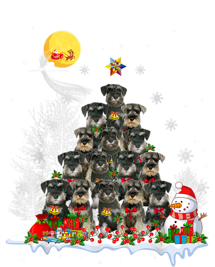 Schnauzer Dog Lover Matching Santa Christmas Tree Gift T-Shirt