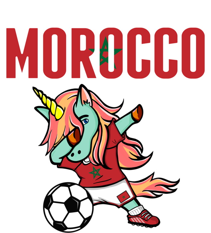 Dabbing Unicorn Morocco Soccer Fans Jersey Moroccan Flag Gift Kids Long Sleeve Shirt