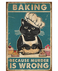 Baking Because Murder Is Wrong Black Cat Funny Cat T-Shirt