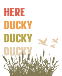 Here Ducky Ducky Ducky Funny Duck Call For Duck Hunters Striped Beanie with Solid Band