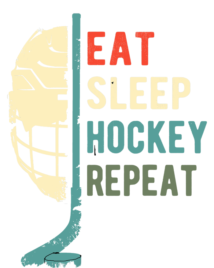 Eat Sleep Hockey Repeat Funny Retro Vintage Kids Long Sleeve Shirt