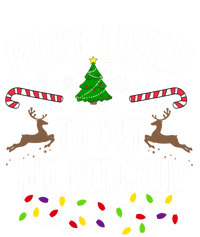 Most Likely To Pet The Reindeer Funny Family Christmas Gift Kids Long Sleeve Shirt