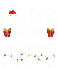 Most Likely To Pet The Reindeer Funny Xmas Christmas Lights Cute Gift Baby Bodysuit