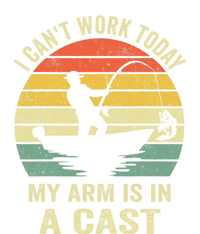 Can't Work Today My Arm Is In A Cast Funny Fishing Women's V-Neck T-Shirt