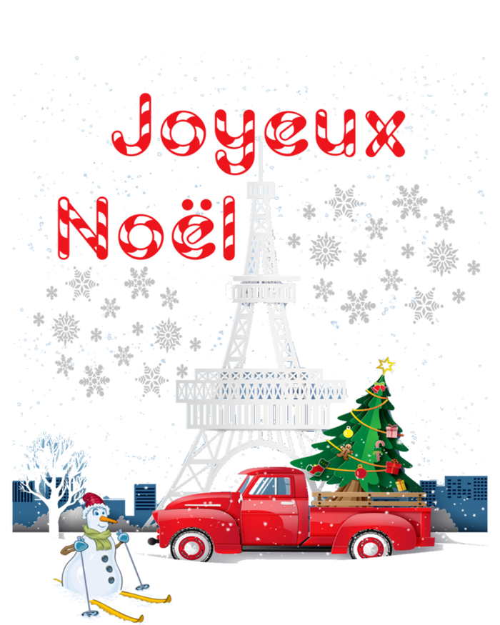 Paris Eiffel Tower Christmas Tree Red Truck Joyeux Noël Gift Ladies Long Sleeve Shirt