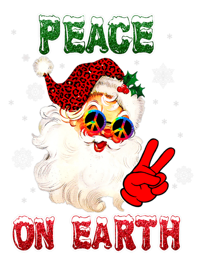 Peace On Earth Sign Merry Christmas Santa Hat Hippie Gift Women's Racerback Tank