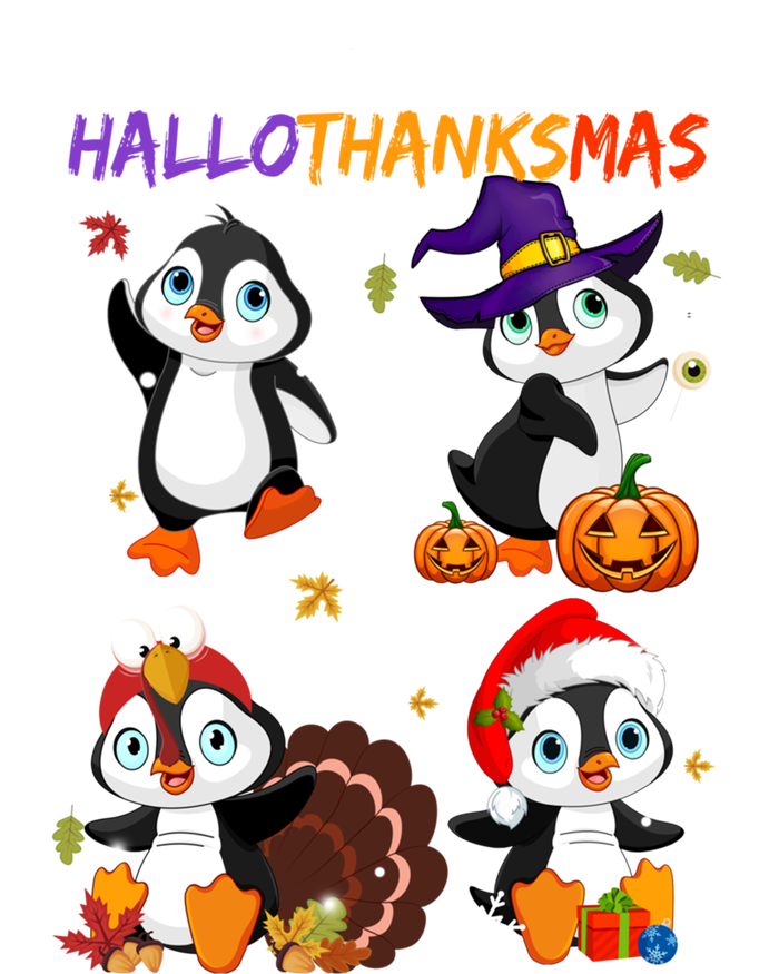 Penguin Happy Hallothanksmas Halloween Thanksgiving Xmas Cute Gift Sweatshirt