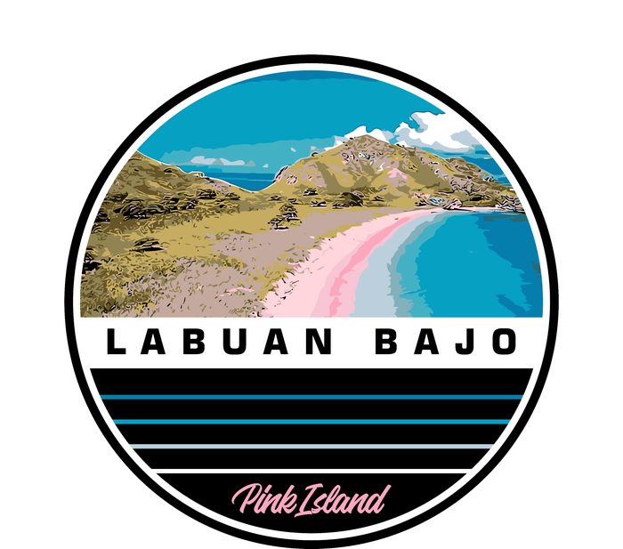 Labuan Bajo Pink Island Women's Crop Top Tee