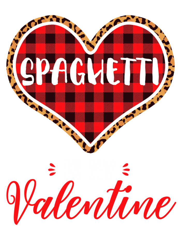 Spaghetti Is My Valentine Leopard Buffalo Plaid Heart Pasta Great Gift T-Shirt