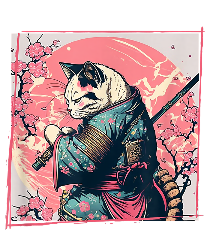 Japanese Art Cat Ninja Ukiyo E Anime Style Samurai Cat Softstyle Adult Sport Polo