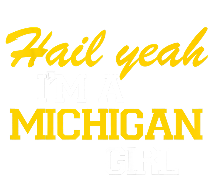 Hail Yeah I'm A Michigan Girl Pom Pom 12in Knit Beanie