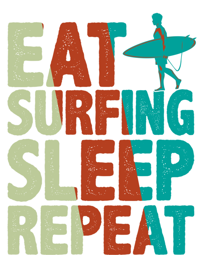 Eat Surfing Sleep Repeat Summer Beach Retro Sunset Gift Softstyle Adult Sport Polo