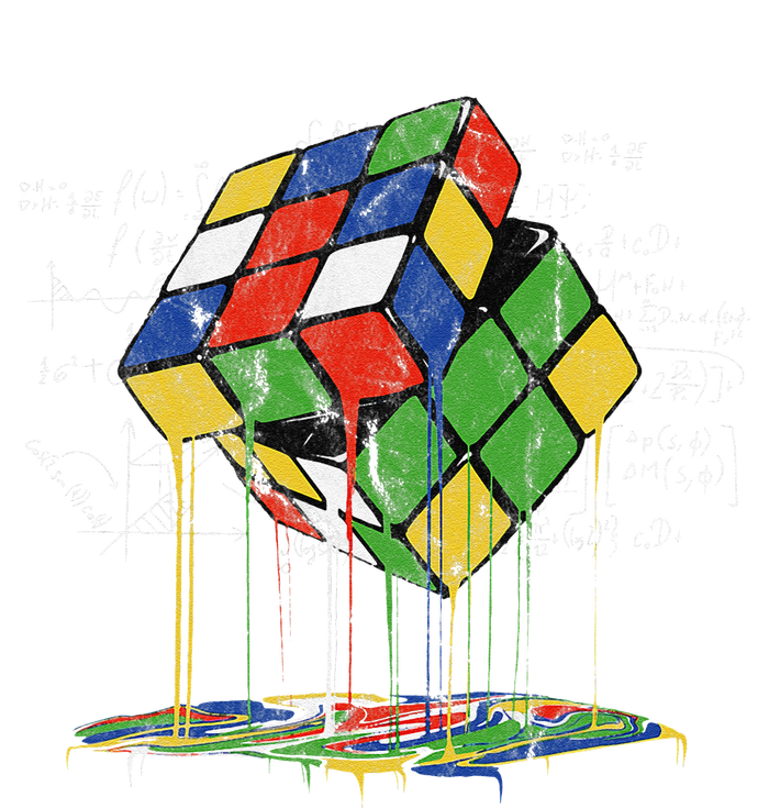 Melting Cube Speed Cubing Vintage Puzzle Math T-Shirt