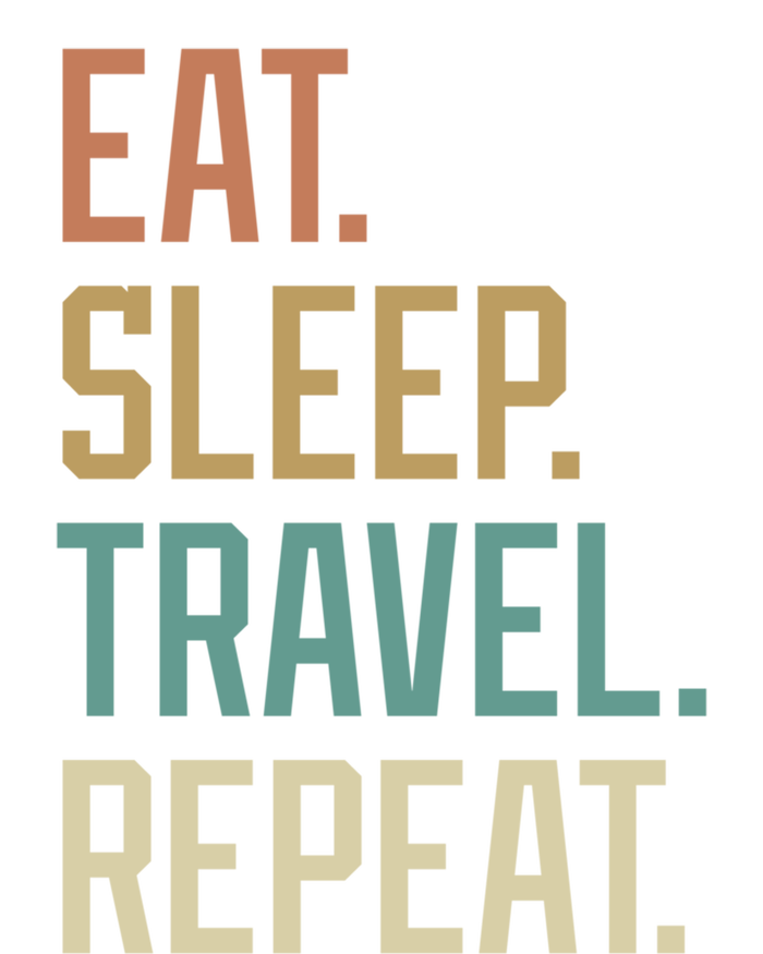 Retro Design Eat Sleep Travel Repeat Vintage Gift Stripe Pom Pom Beanie