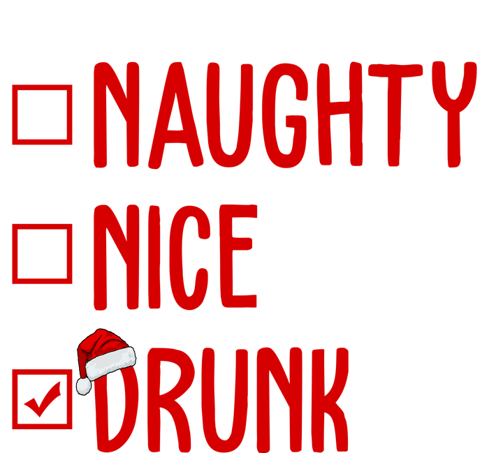 Naughty Nice Drunk Funny Christmas Checklist T-Shirt