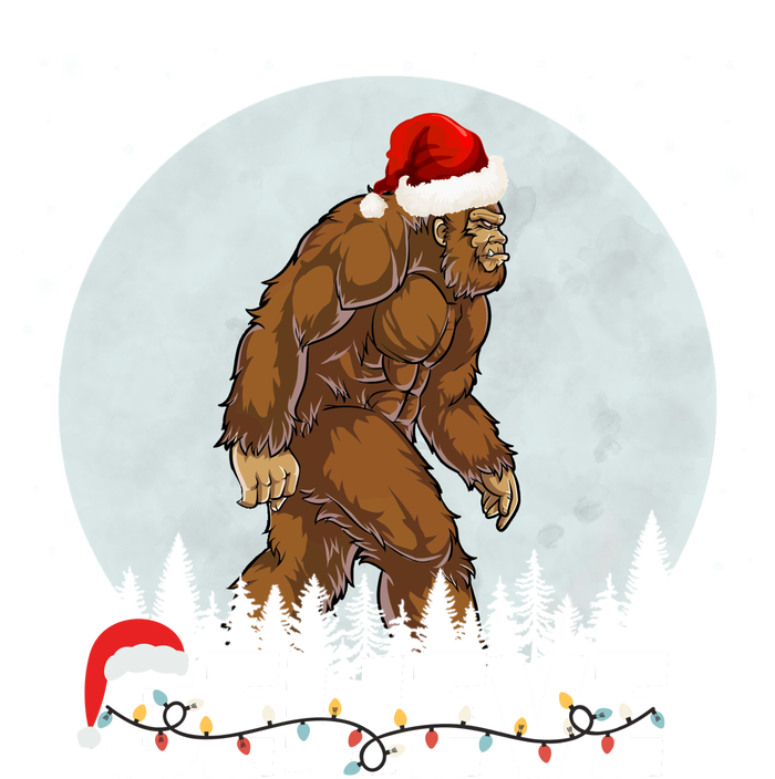 Santa Bigfoot Christmas Rock Funny Sasquatch Believe T-Shirt