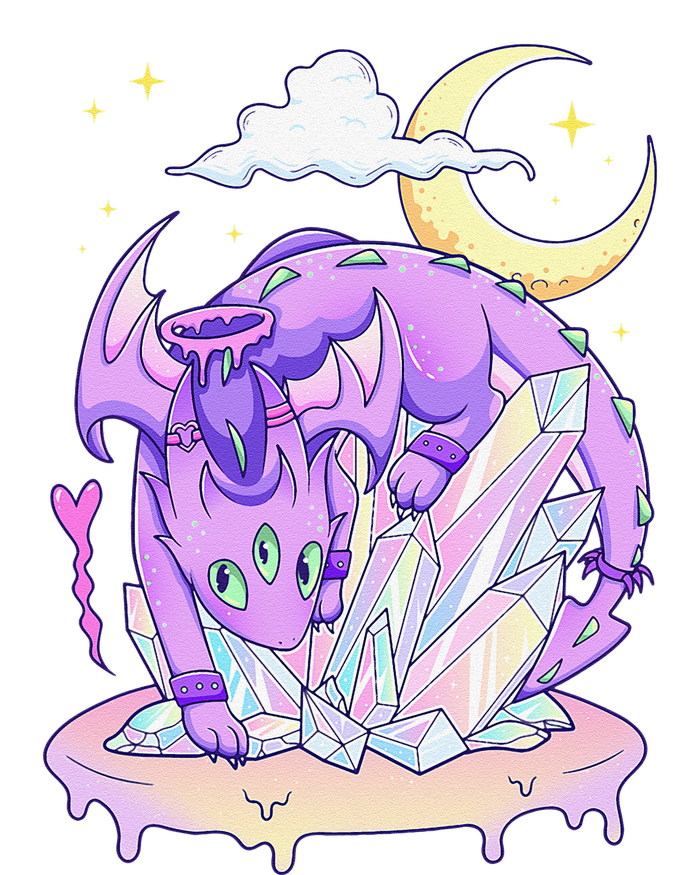 Kawaii Pastel Goth Cute Creepy Crystal Dragon  Mousepad