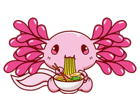 Ra Axolotl Kawaii Anime Japanese Food  Dry Zone Grid Polo