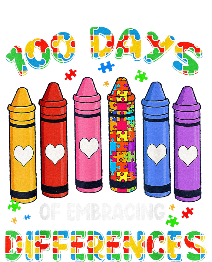 Autism Awareness Embrace Differences 100 Days Of School T-Shirt