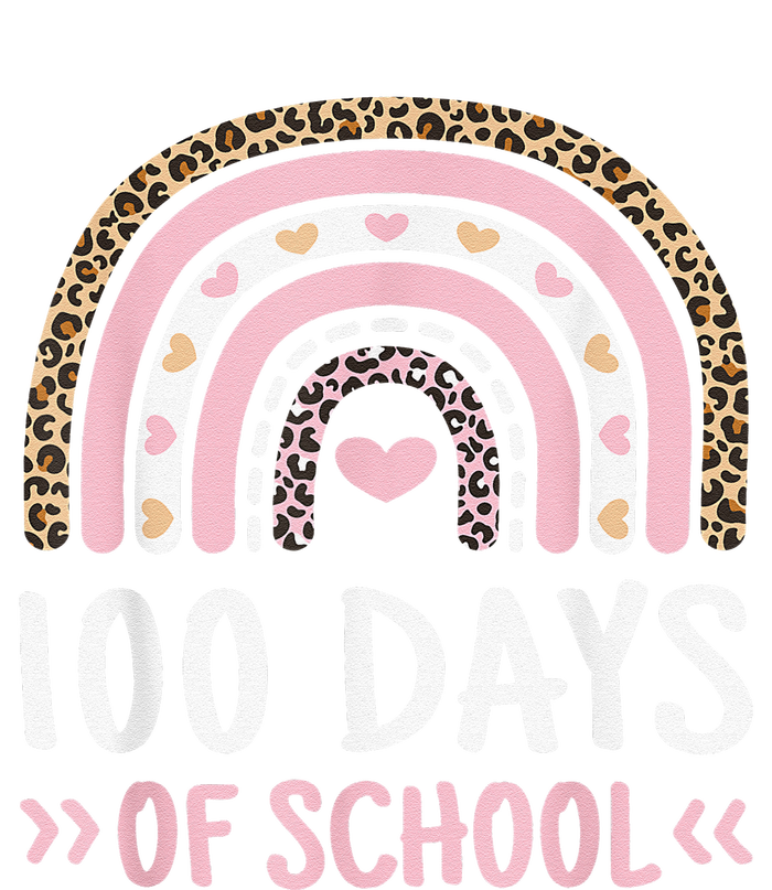 Cute 100th Day Of School 100 Days Leopard Rainbow T-Shirt