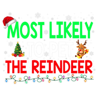 Most Likely To Pet The Reindeer Family Christmas Holiday Gift V-Neck T-Shirt