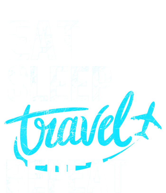 Travelling Eat Sleep Travel Repeat Distressed Funny Gift Sustainable Knit Beanie