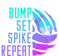 Bump Set Spike Repeat Volleyball Lover Athlete Sports Funny Gift Women's Tri-Blend 3/4-Sleeve Raglan Shirt