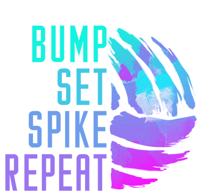 Bump Set Spike Repeat Volleyball Lover Athlete Sports Funny Gift Women's Tri-Blend 3/4-Sleeve Raglan Shirt