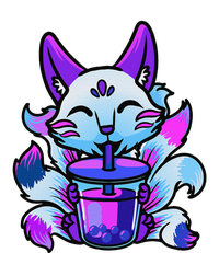 Cute Boba Japanese Bubble Tea Fox Kawaii Bumper Sticker