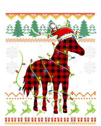 Red Plaid Horse Santa Hat Ugly Christmas Sweater Pajamas Great Gift Kids Long Sleeve Shirt