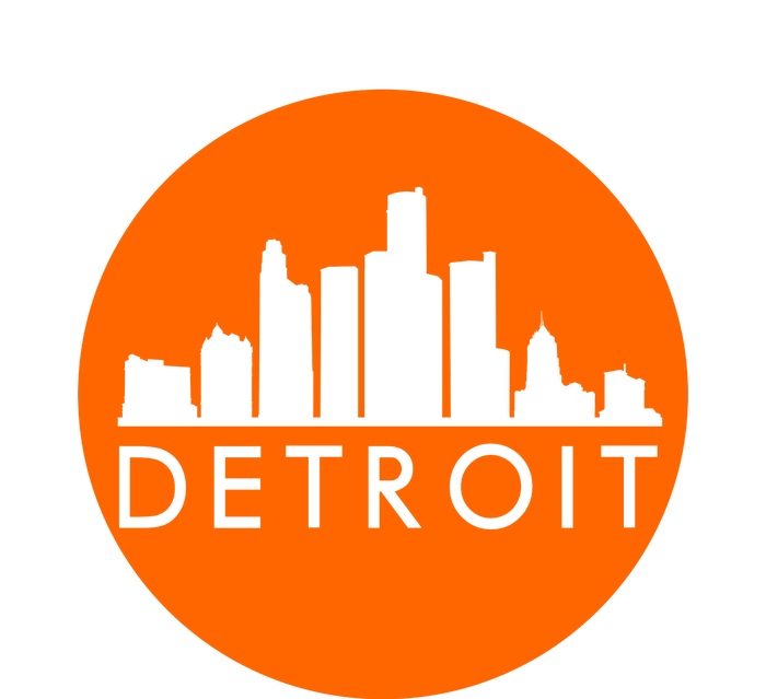 Detroit Simple Orange Logo Hoodie