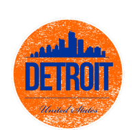 Retro Detroit Skyline Logo Tall Long Sleeve T-Shirt