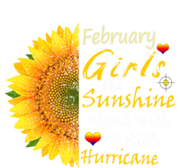 February Girls Are Sunshine Mixed Little Hurricane Sunflower Gift T-Shirt