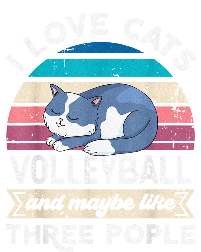 funny I love Cats Volleyball and like Three People Tall T-Shirt