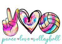 funny Peace Love Volleyball Player Tie Dye Style Performance Long Sleeve Polo