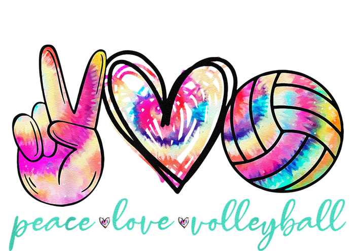 funny Peace Love Volleyball Player Tie Dye Style Performance Long Sleeve Polo