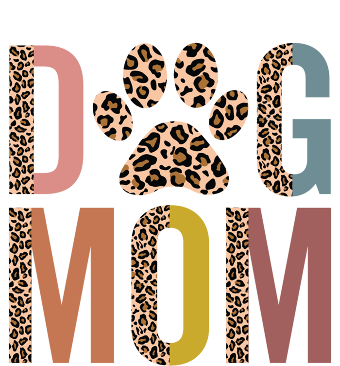 Dog Mom Half Leopard Dog Mama Fur Mom Puppy Dog Mommy Meaningful Gift Striped Beanie with Solid Band