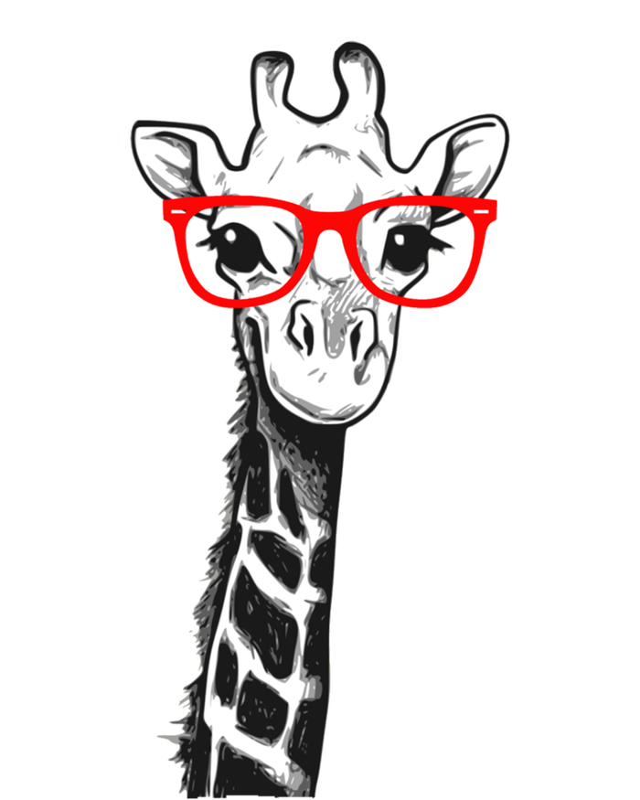 Giraffe With Red Glasses Gift For Zoo Animal Lovers Gift T-Shirt