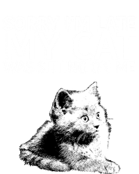 Funny Cat Saying Sorry I Am Late My Cat Was Sitting On Me Cute Gift Women's T-Shirt