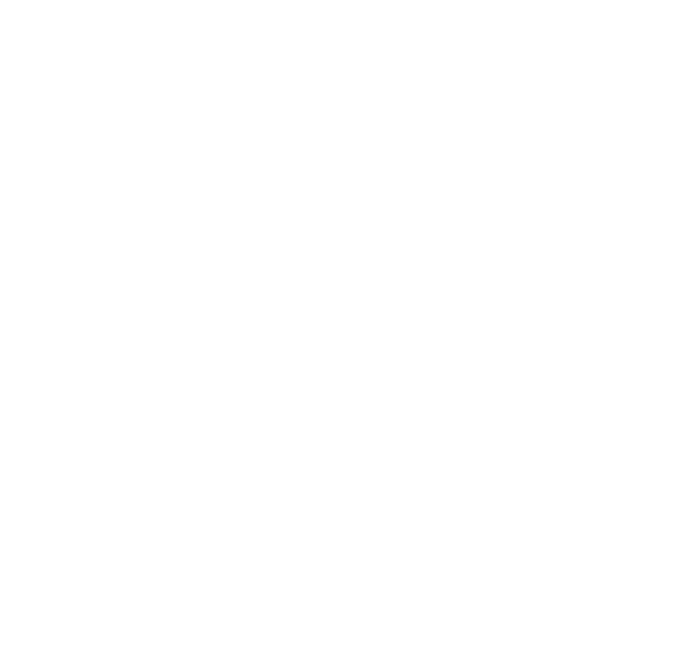 Sarcastic Sorry I Am Late My Cat Was Sleeping On Me Gift Striped Beanie with Solid Band