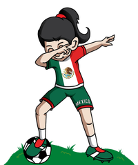 Mexico Soccer Girl Dabbing Flat Bill Trucker Hat