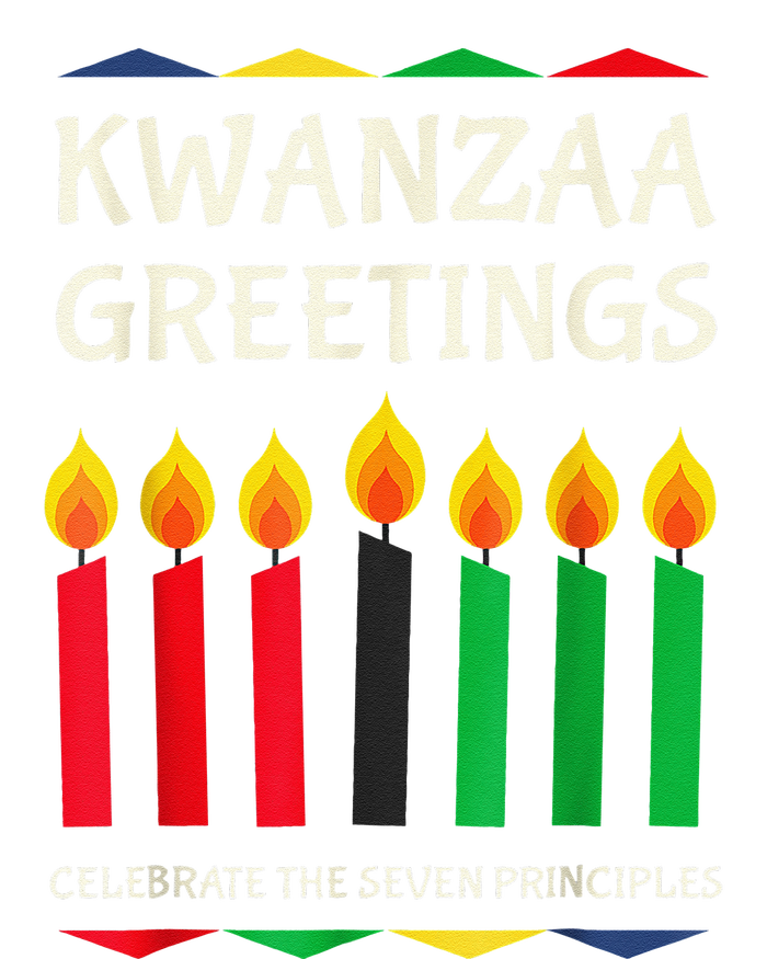 Kwanzaa Greetings Candles African American Ladies Long Sleeve Shirt