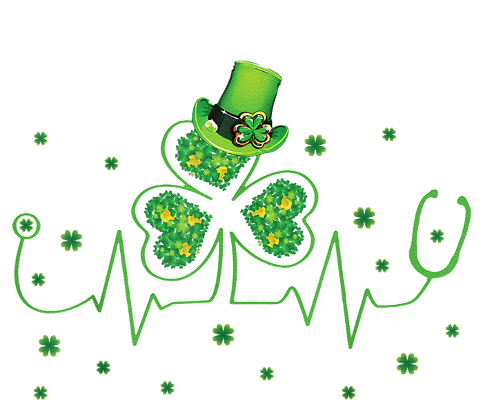 Nurse St Patricks Day Shamrock Heart Beat Lucky Nurse T-Shirt